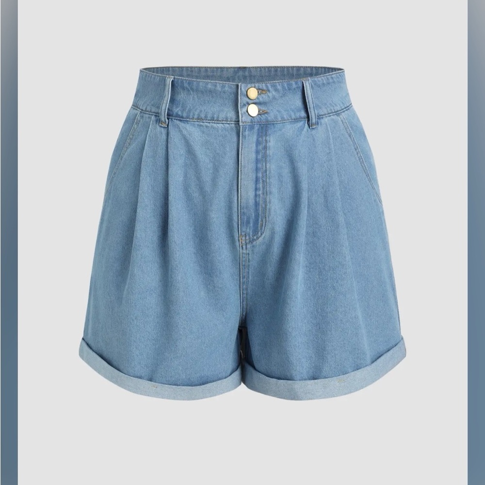 Cider Blue Jean Shorts (Mid-Waist | Wide Leg)